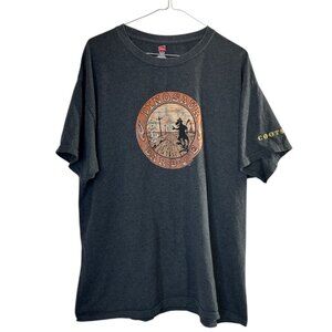 Dinosaur Bar-B-Que Graphic T-Shirt Always Good Smoke COOTS Hanes XL BBQ Theme